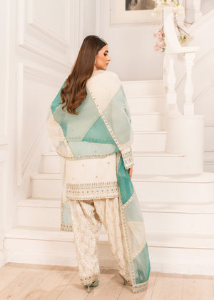 2527A - Embroidered 3Pc Dress - Zarqun Premium