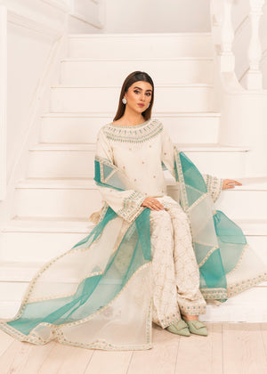 2527A - Embroidered 3Pc Dress - Zarqun Premium