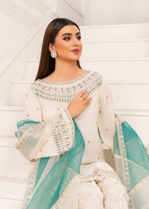 2527A - Embroidered 3Pc Dress - Zarqun Premium
