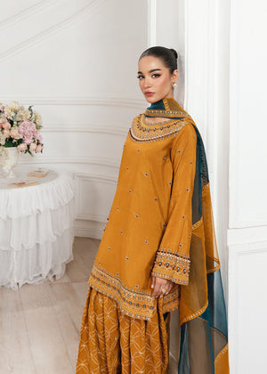 2527B - Embroidered 3Pc Dress - Zarqun Premium