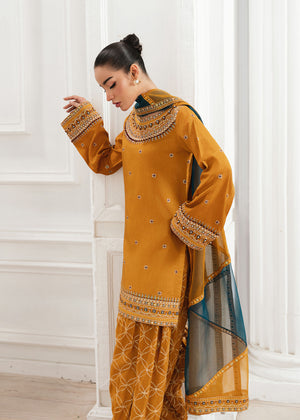 2527B - Embroidered 3Pc Dress - Zarqun Premium