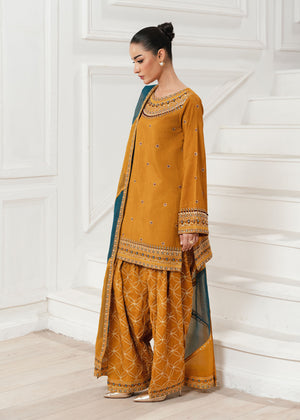 2527B - Embroidered 3Pc Dress - Zarqun Premium
