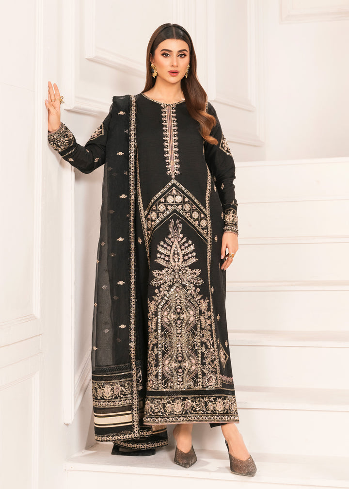 2530A - Embroidered 3Pc Dress - Zarqun Premium