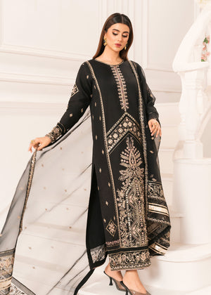 2530A - Embroidered 3Pc Dress - Zarqun Premium