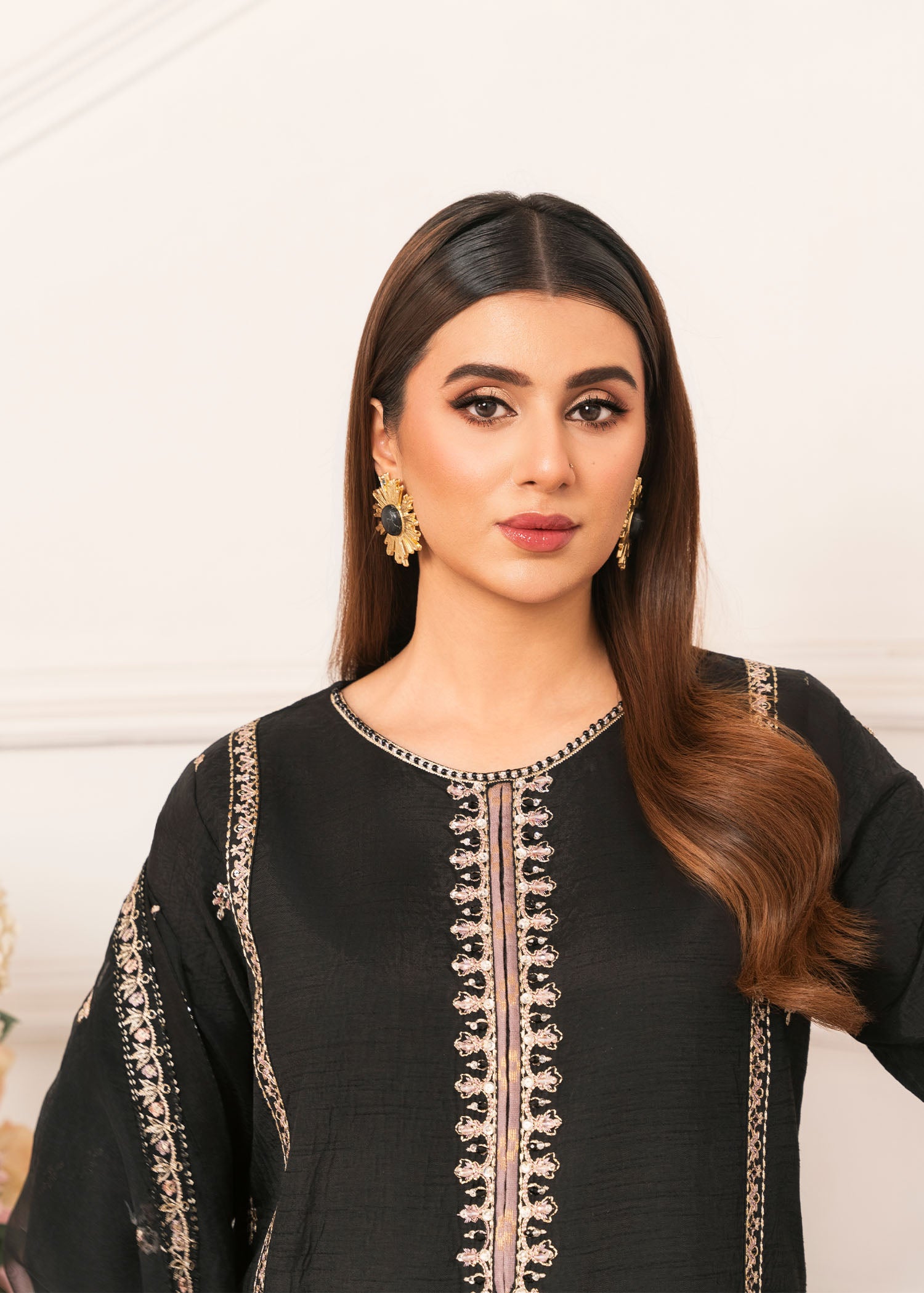2530A - Embroidered 3Pc Dress - Zarqun Premium