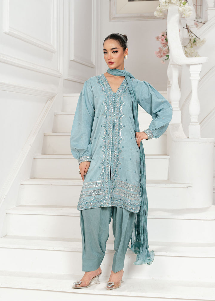 2533B - Embroidered 3Pc Dress - Zarqun Premium