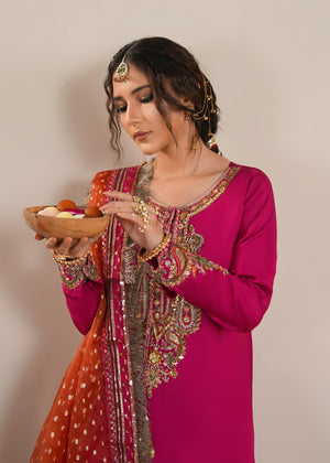 2608B - Raw Silk Eid Suit - Zarqun Premium