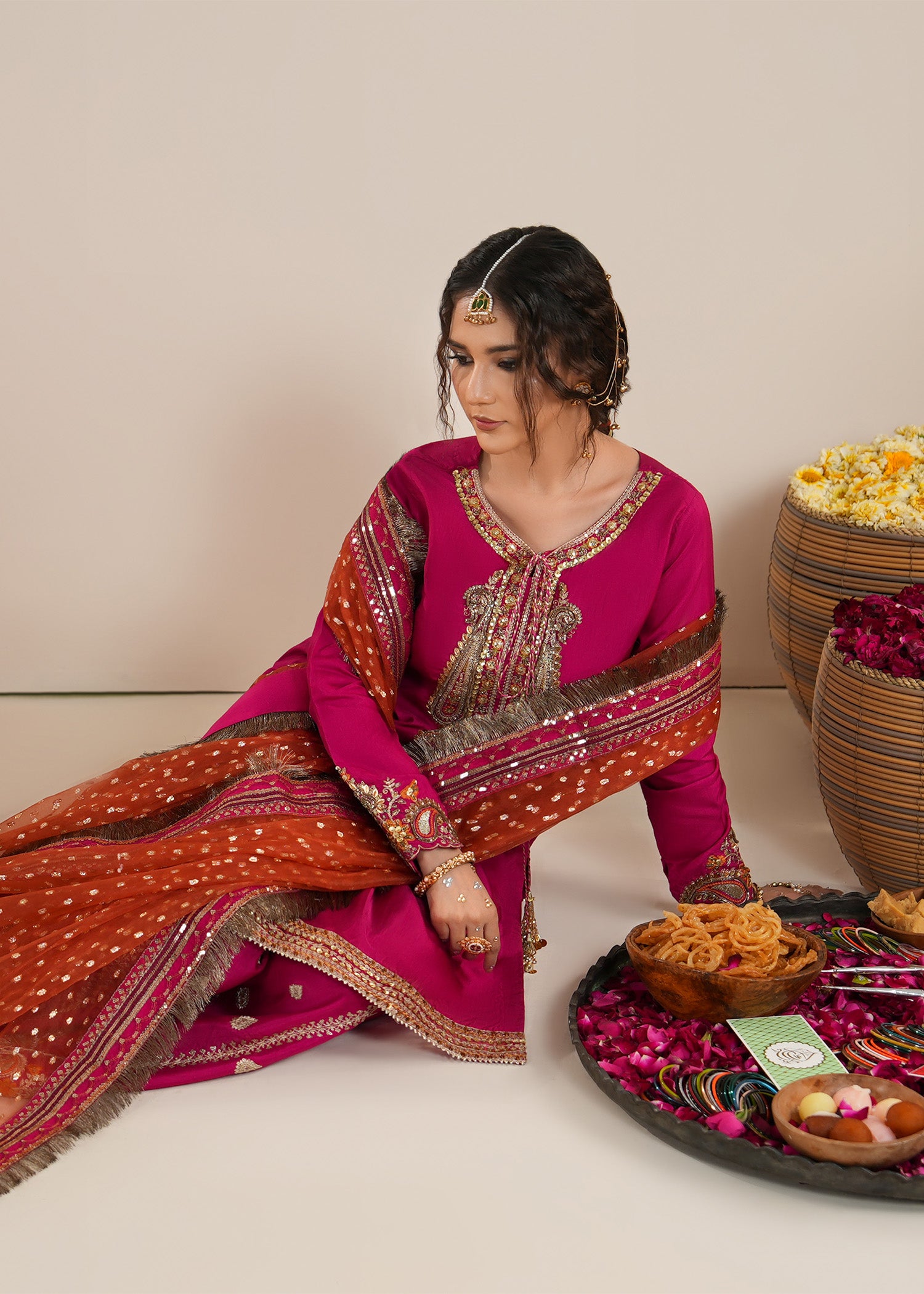 2608B - Raw Silk Eid Suit - Zarqun Premium