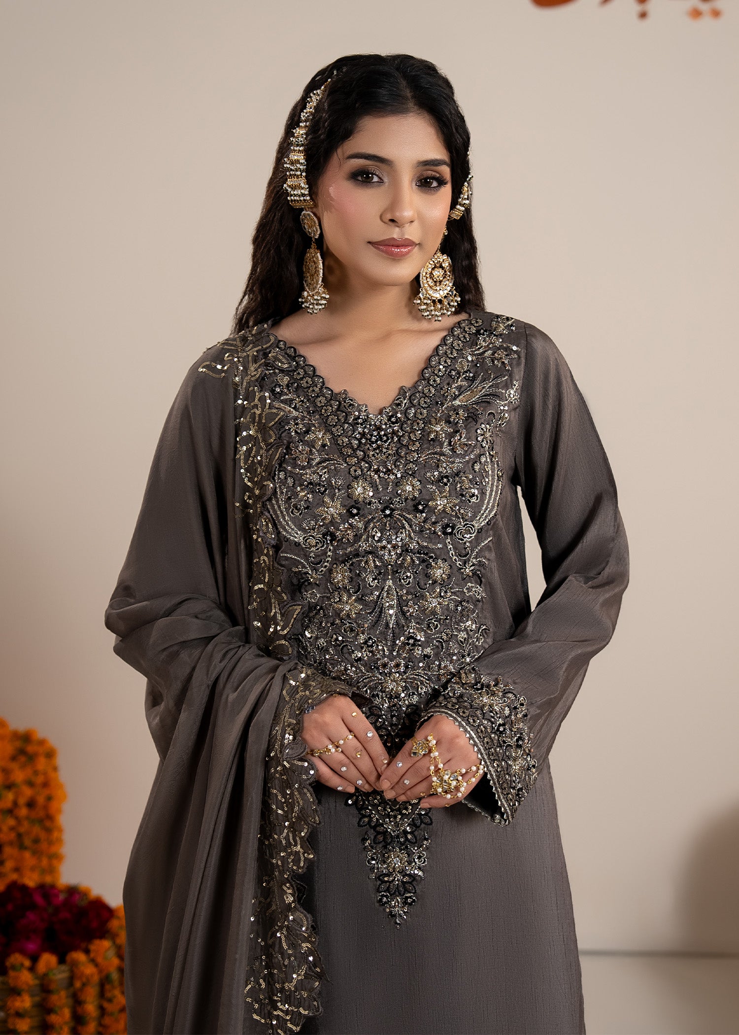 2607B - Raw Silk Eid Suit - Zarqun Premium