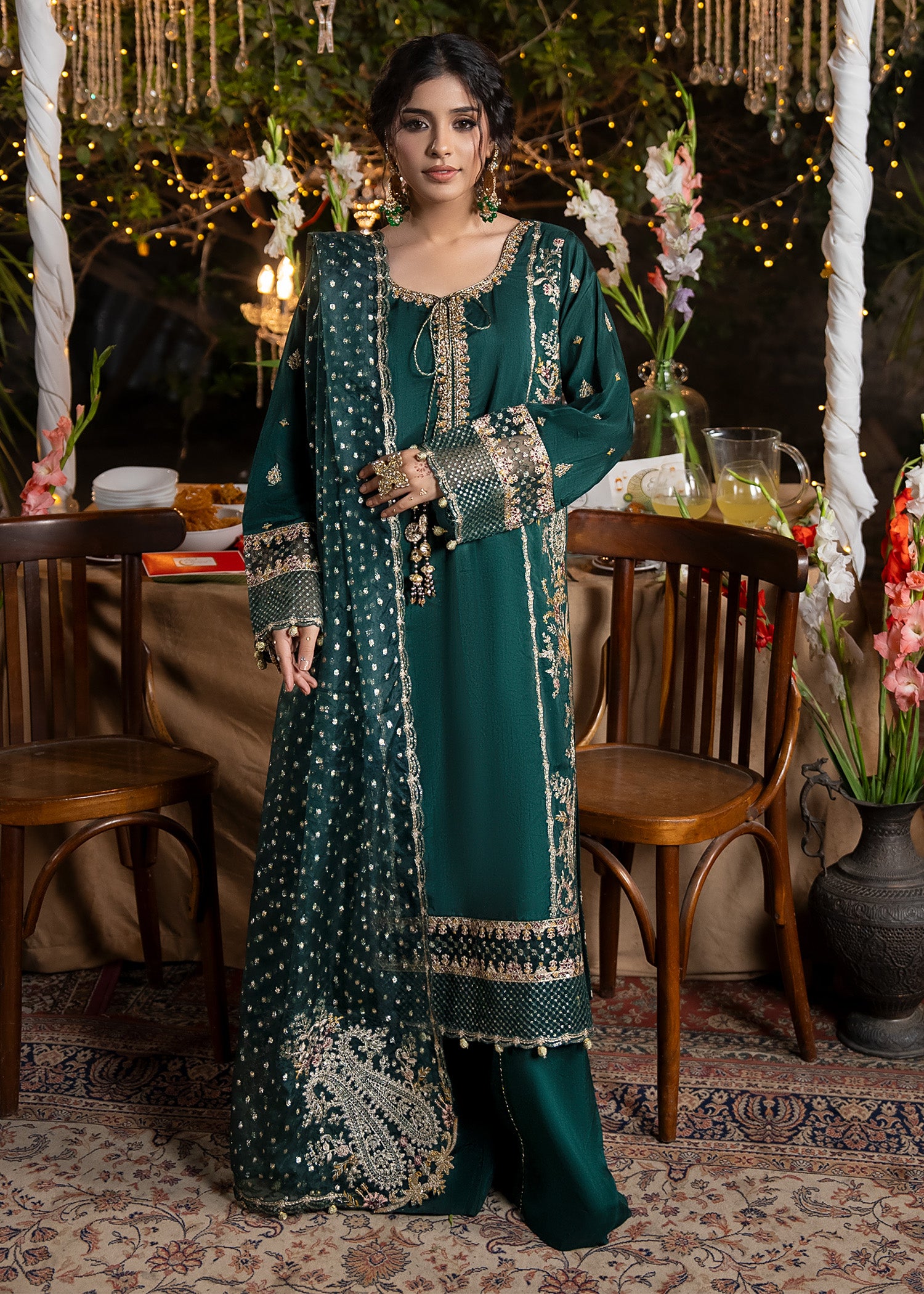 2609B - Raw Silk Eid Suit - Zarqun Premium