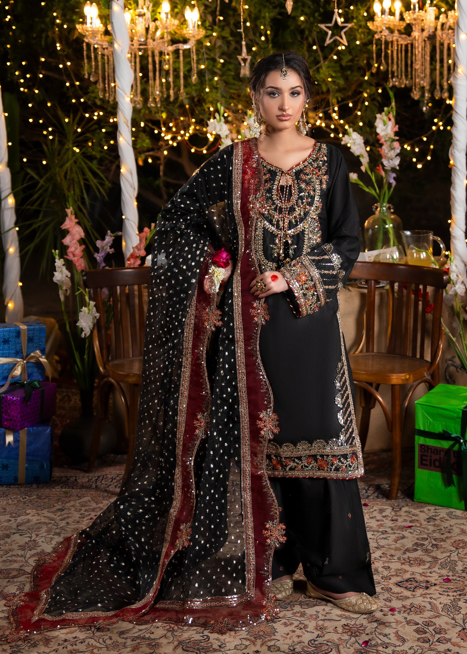 2612B - Raw Silk Eid Suit - Zarqun Premium