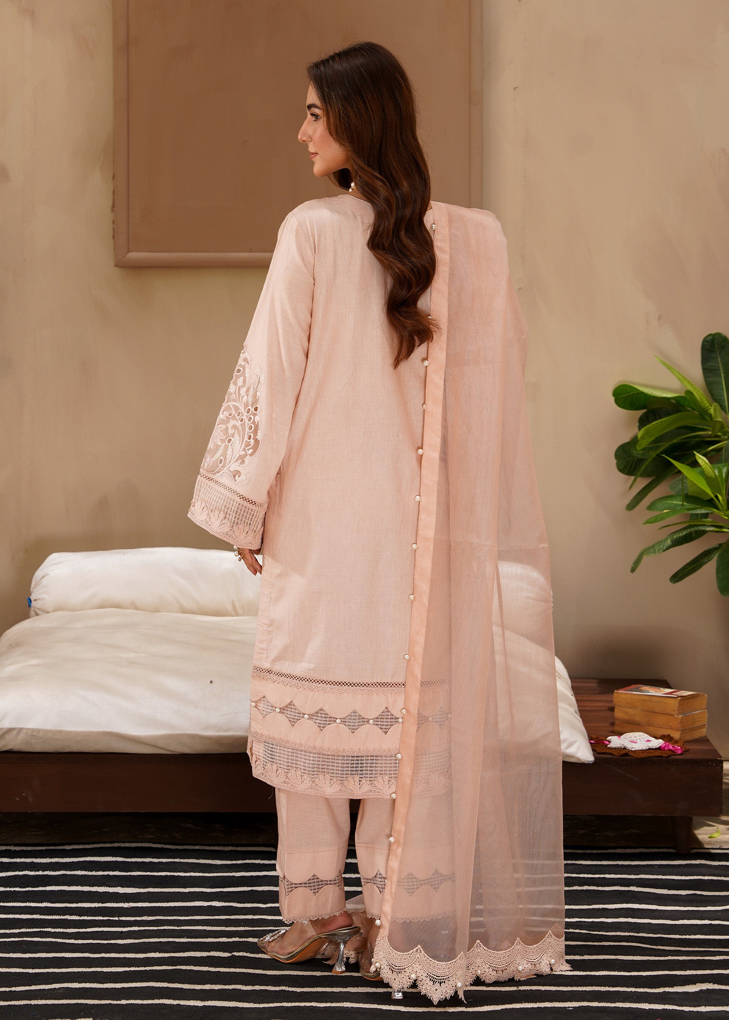 2509 - Embroidered 3Pc Dress - Zarqun Premium