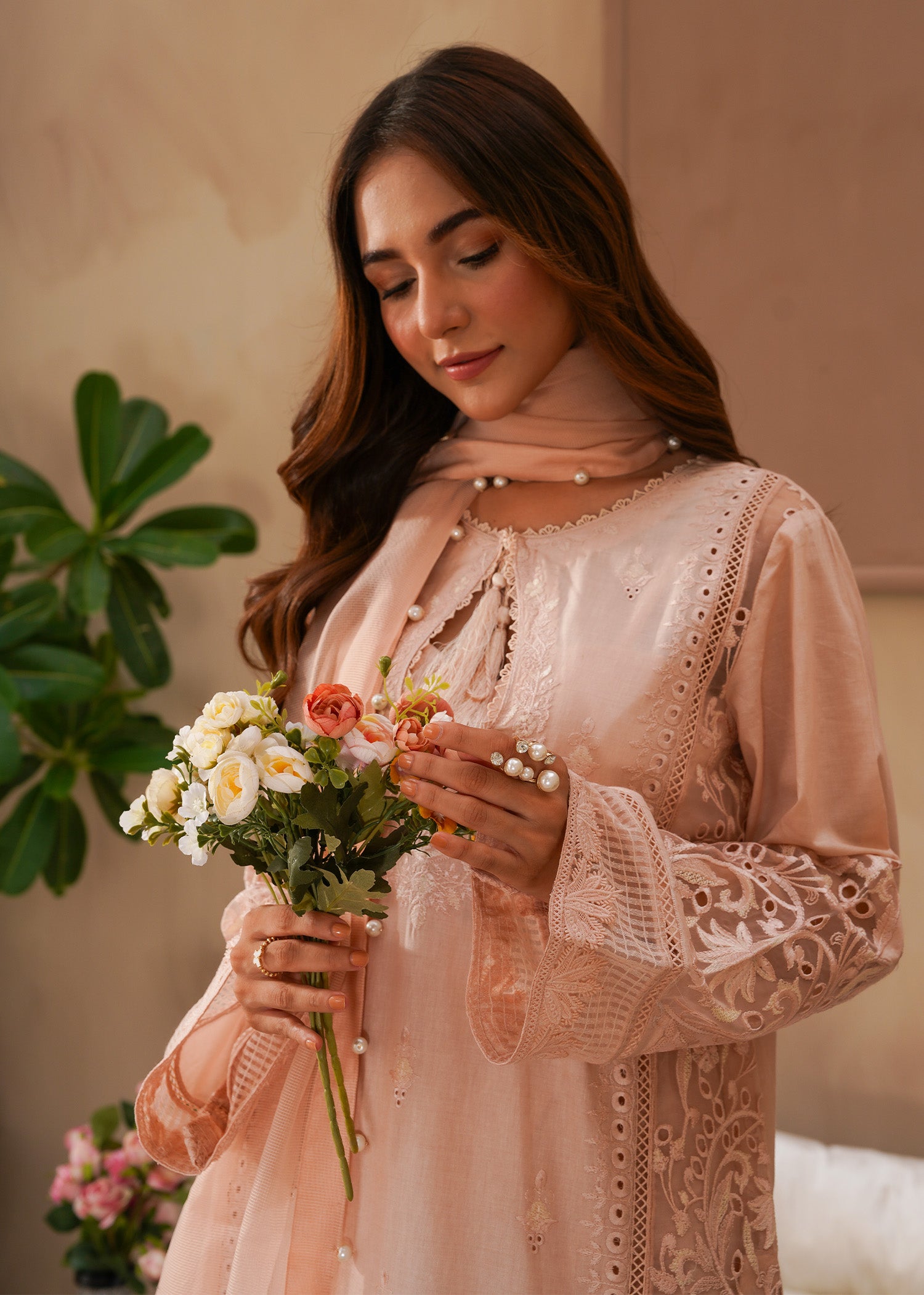 2509 - Embroidered 3Pc Dress - Zarqun Premium