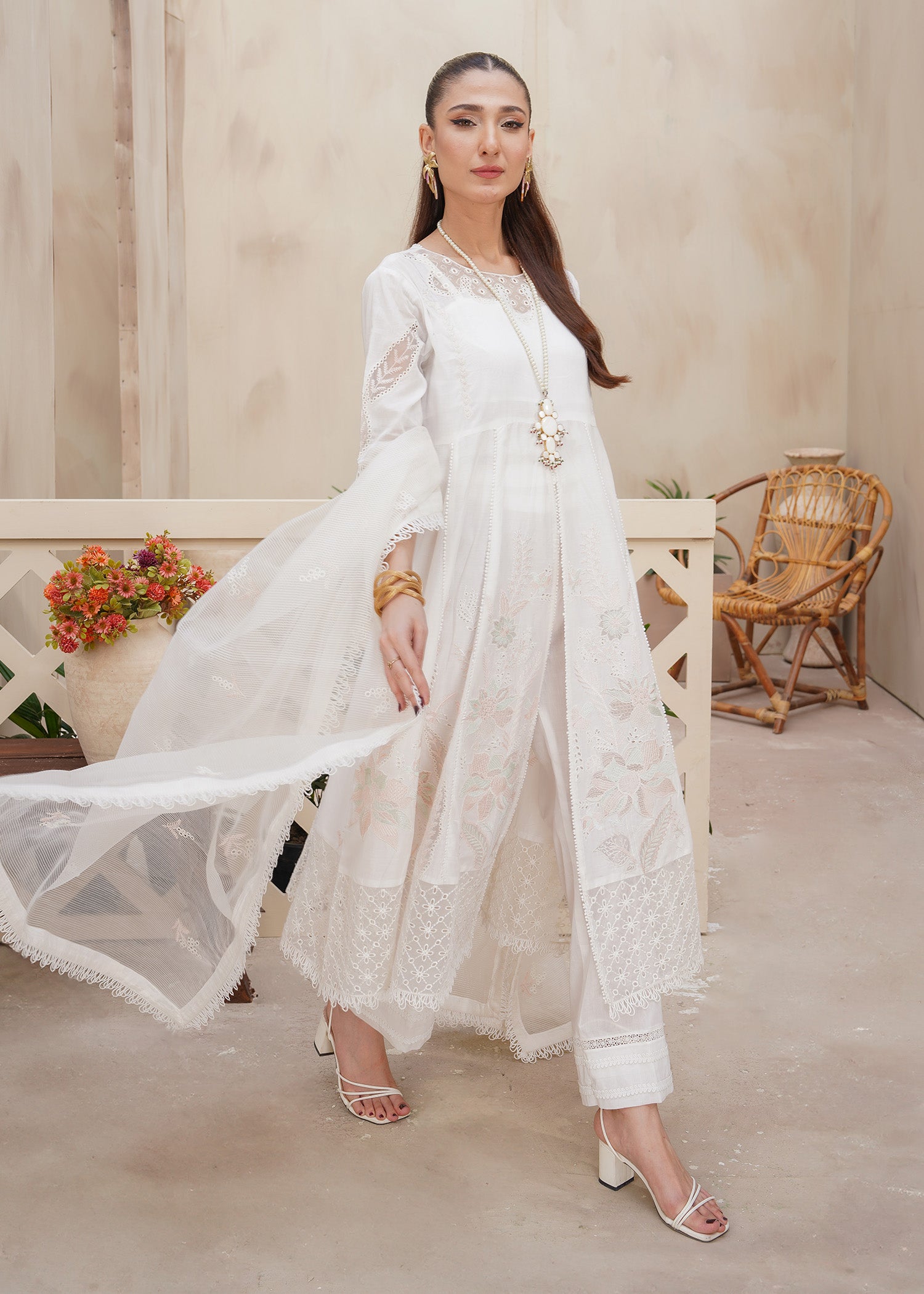 2512 - Embroidered 3Pc Dress - Zarqun Premium