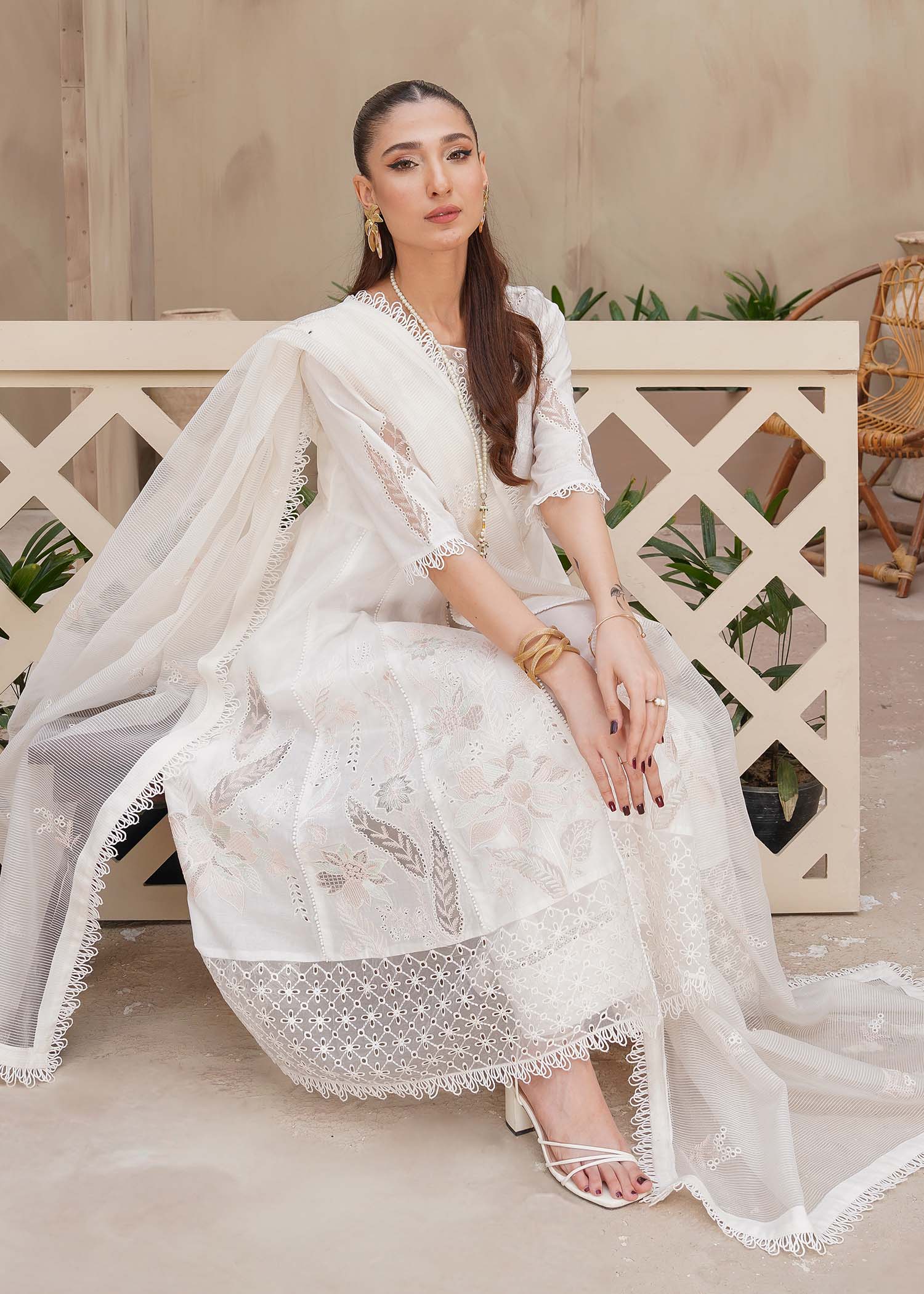 2512 - Embroidered 3Pc Dress - Zarqun Premium