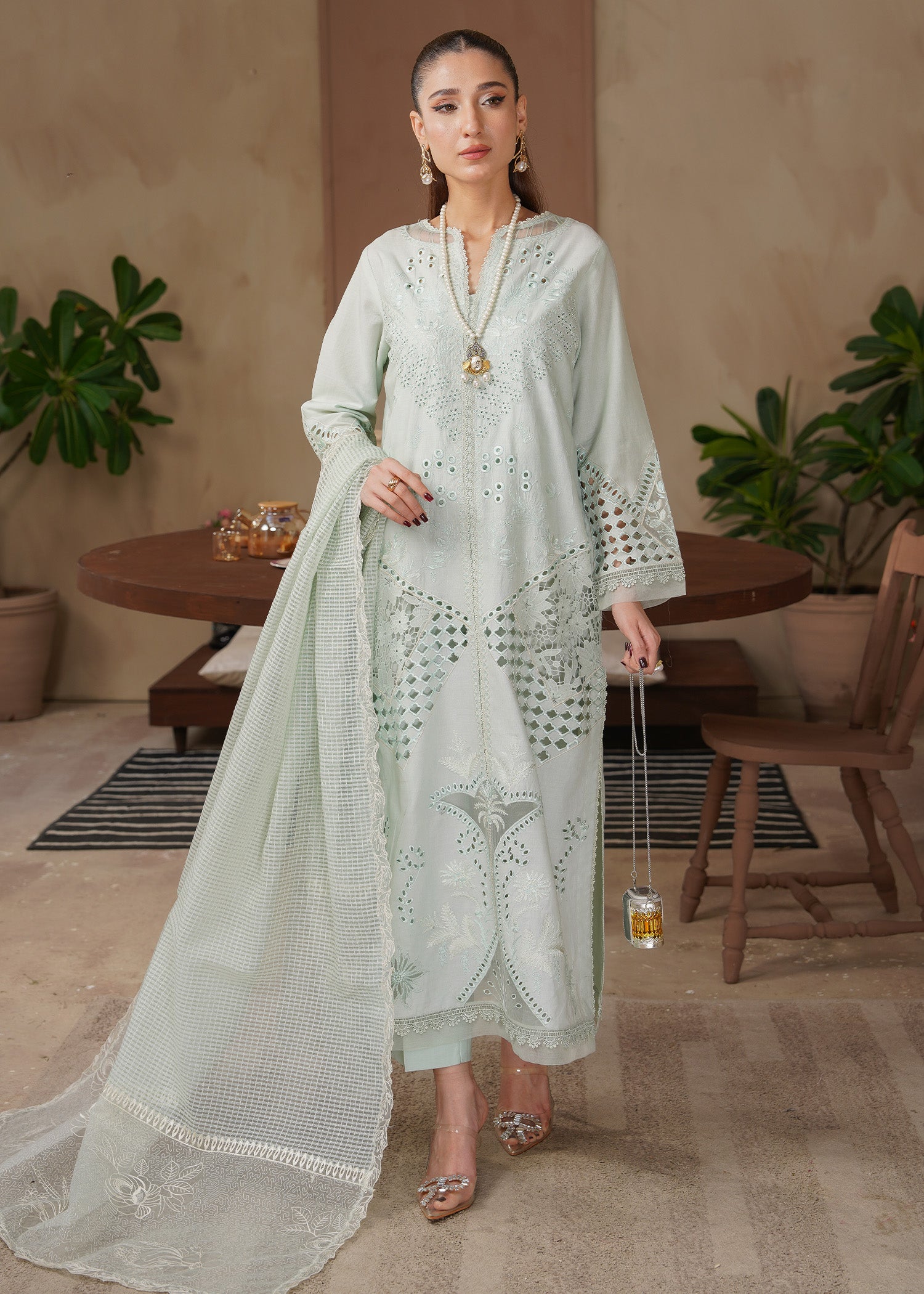 2516 - Embroidered 3Pc Dress - Zarqun Premium