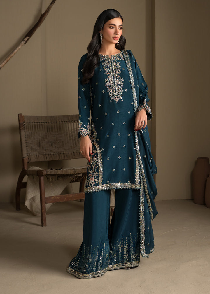2624A - Embroidered 3Pc Dress - Zarqun Premium