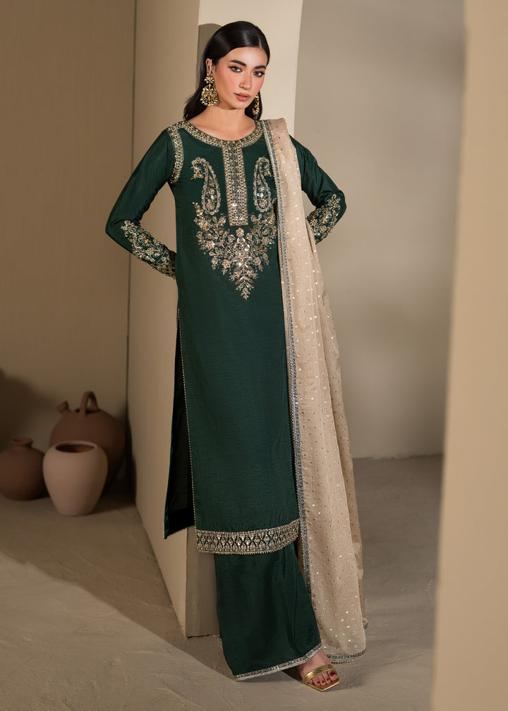 2621B - Embroidered 3Pc Dress - Zarqun Premium