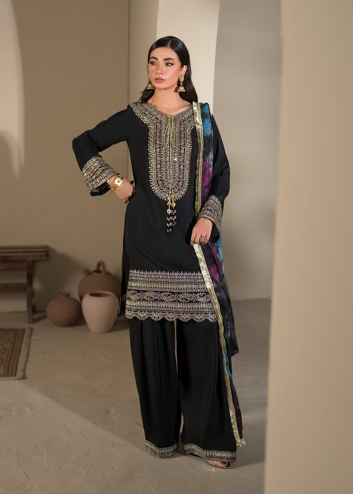 2619B - Embroidered 3Pc Dress - Zarqun Premium