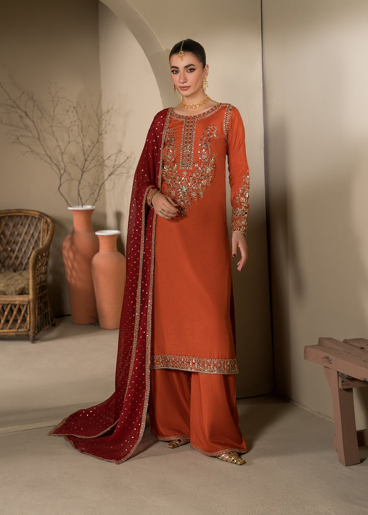 2621A - Embroidered 3Pc Dress - Zarqun Premium