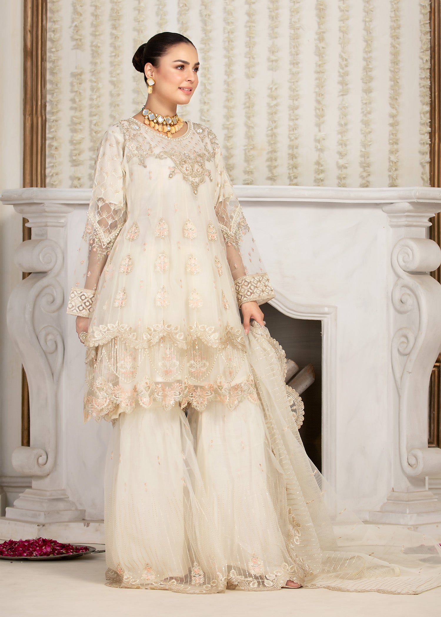2343B - Embroidered Formal Dress - Zarqun Premium