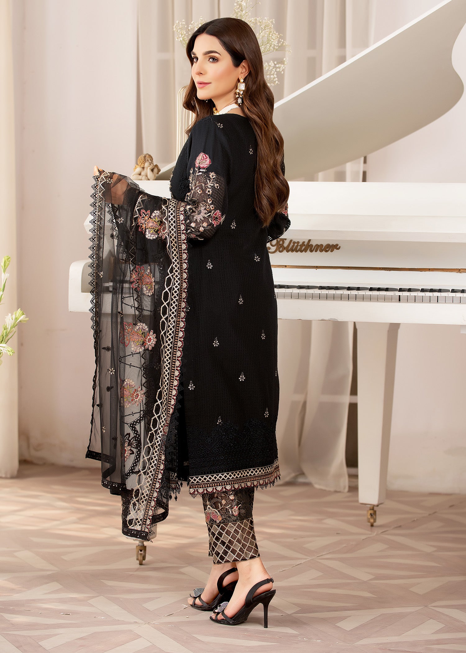 2321A - Embroidered Formal Dress - Zarqun Premium