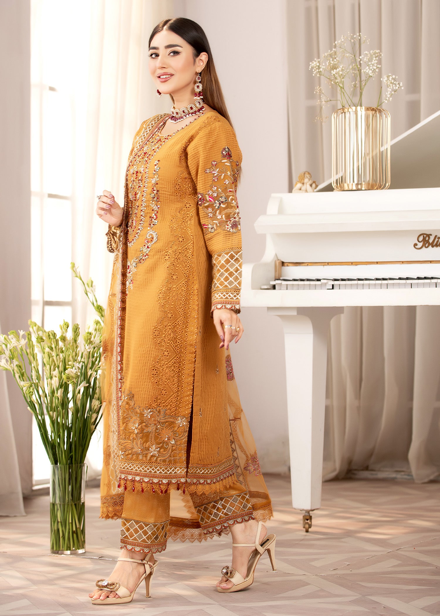 2321B - Embroidered Formal Dress - Zarqun Premium
