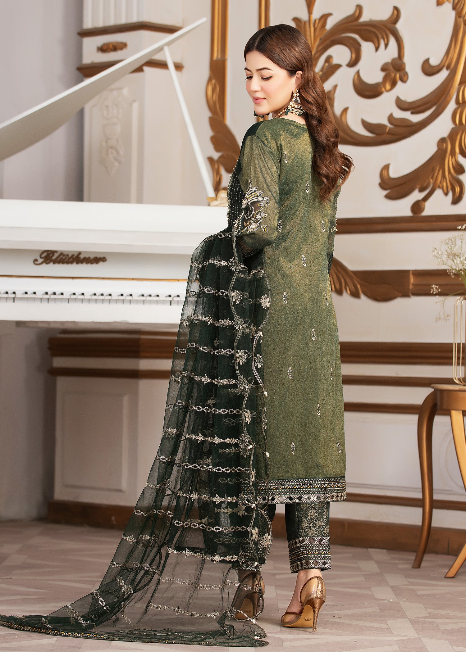 2330C - Embroidered Formal Dress - Zarqun Premium