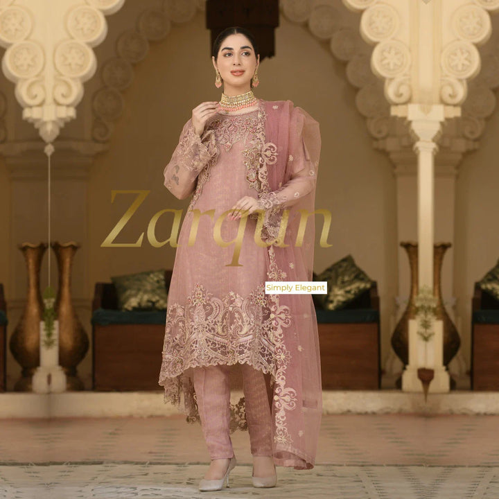 Four Piece Stitched Frock Dress