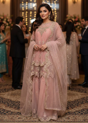 2343C - Embroidered Formal Dress - Zarqun Premium