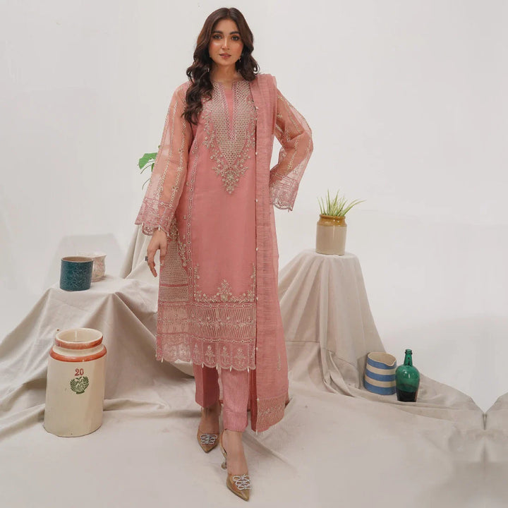 Paisley 3Pc - Formal Dress - Embroidered 3Pc Dress - Zarqun Premium