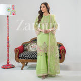 Sage - 3Pc Embroidered Cotton Dress