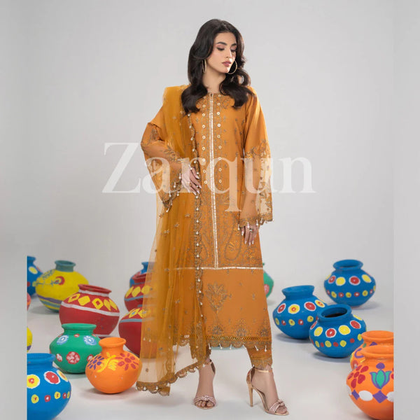 Sienna - 3Pc Embroidered Cotton Dress