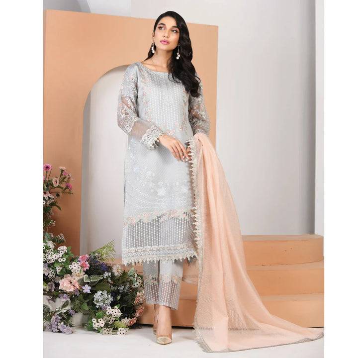 Stitched 3 Piece Silver Grey Outfit