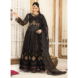 Three Piece Stitched Black Jacquard Maxi