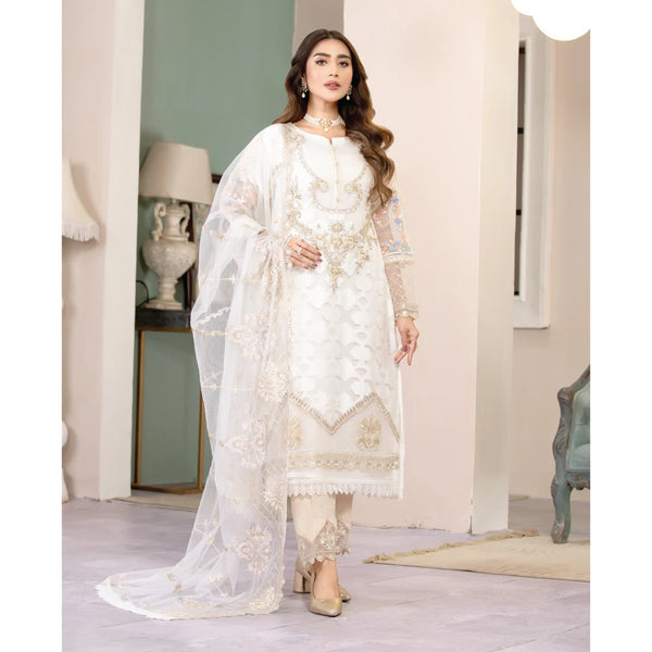 Three Piece Stitched Embroidered Jacquard Suit