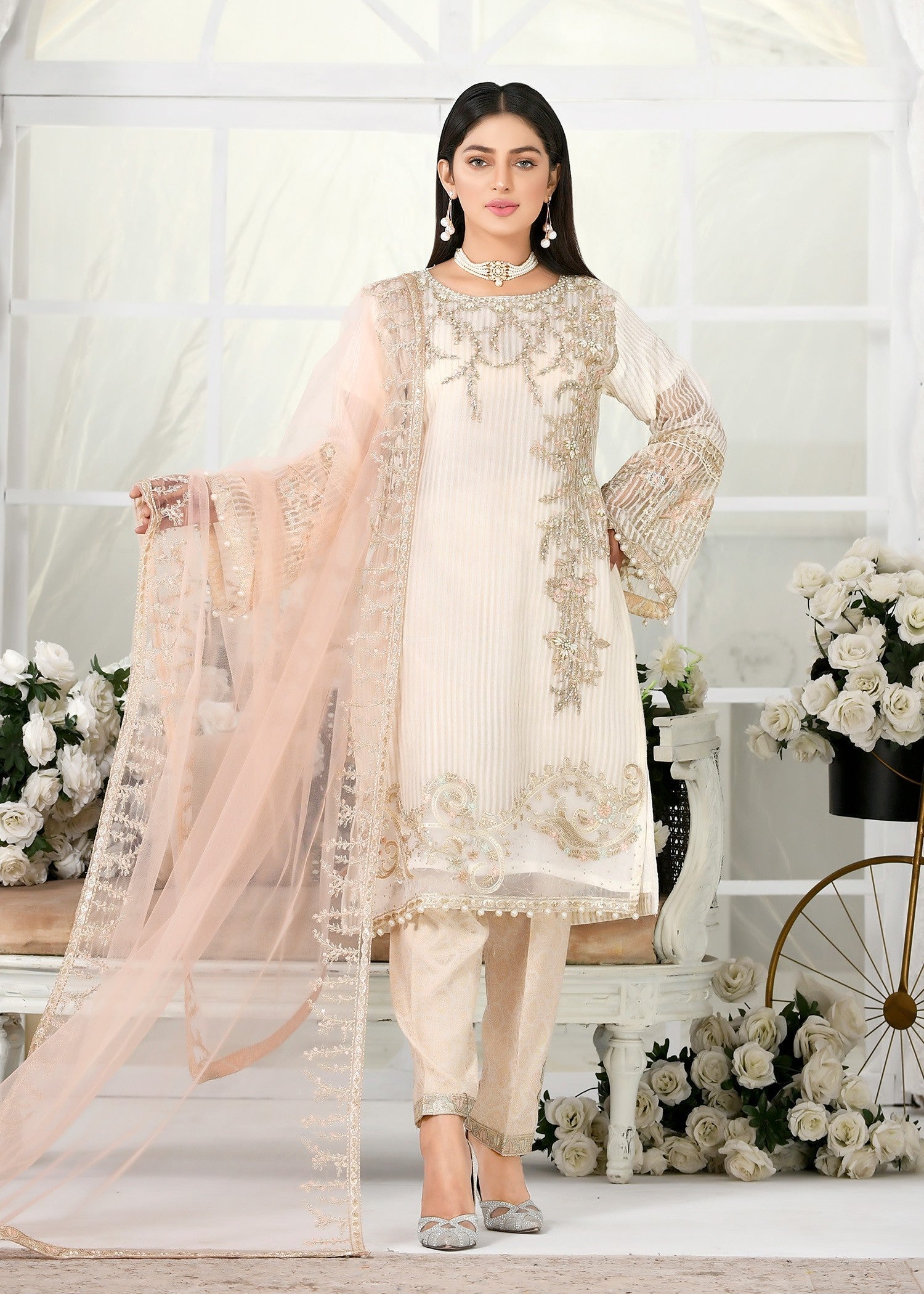 3 Piece White Dress